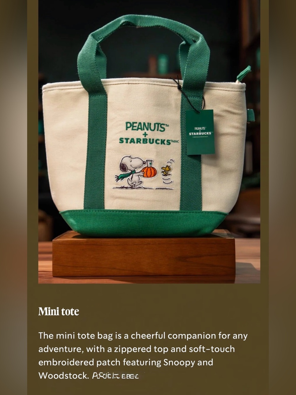 Starbucks x Peanuts Snoopy Tote Bag